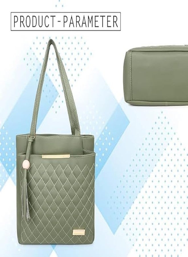 Purse Pulse Women Fashion Handbags Tote Purses Stylish Ladies Women and Girls Handbag for Office Bag Ladies Travel Shoulder Bag Tote for College Girls (Green) - Image 4