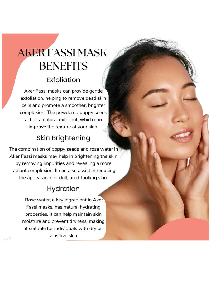 OGAILI - Aker Fassi Face Mask Powder – Moroccan Skincare Secret for Glowing Skin – Natural Herbal Cleanser with Anti-Aging Benefits & Skin Tone Enhancement – 100g, Chemical-Free & Cruelty-Free - Image 1
