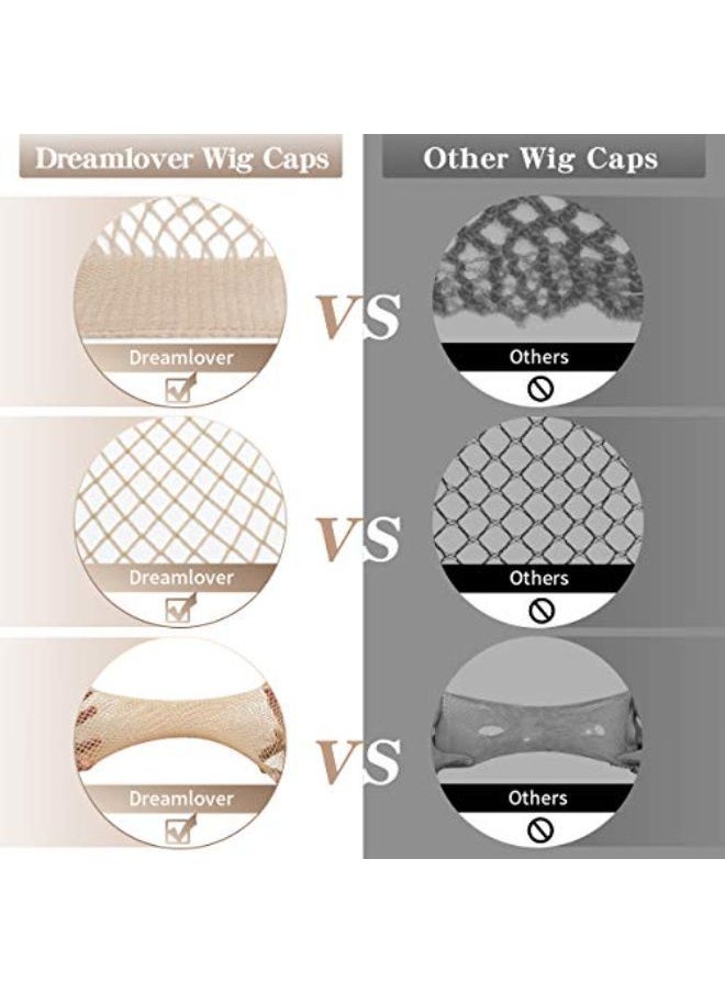 Dreamlover 3 Pack Long Wig Caps, Mesh Net Wig Cap, Open End Wig Cap For Long And Short Hair, Natural Nude  - Image 4