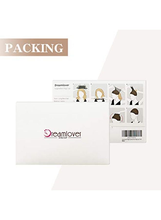 Dreamlover 3 Pack Long Wig Caps, Mesh Net Wig Cap, Open End Wig Cap For Long And Short Hair, Natural Nude  - Image 2