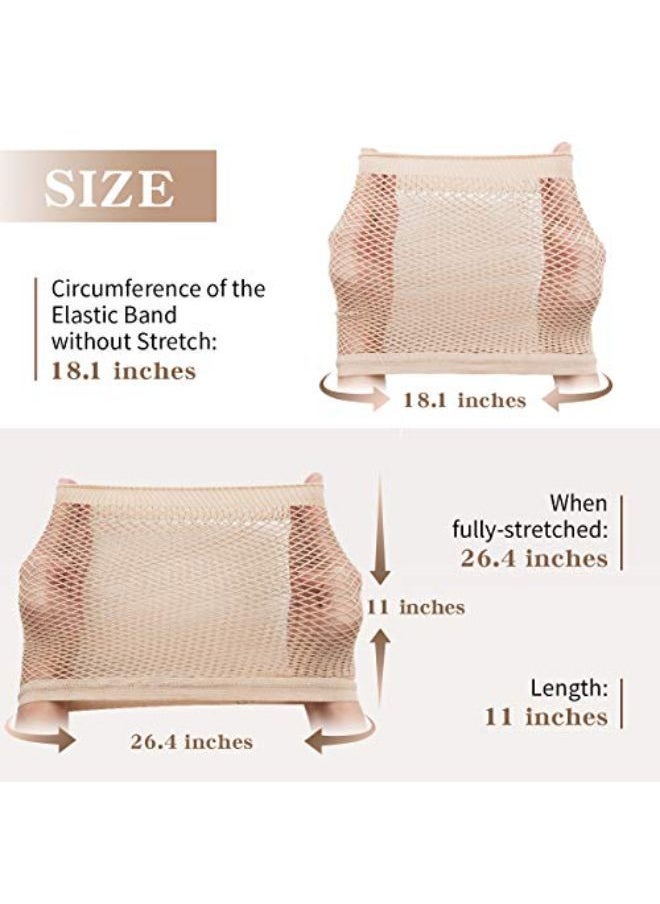 Dreamlover 3 Pack Long Wig Caps, Mesh Net Wig Cap, Open End Wig Cap For Long And Short Hair, Natural Nude  - Image 3