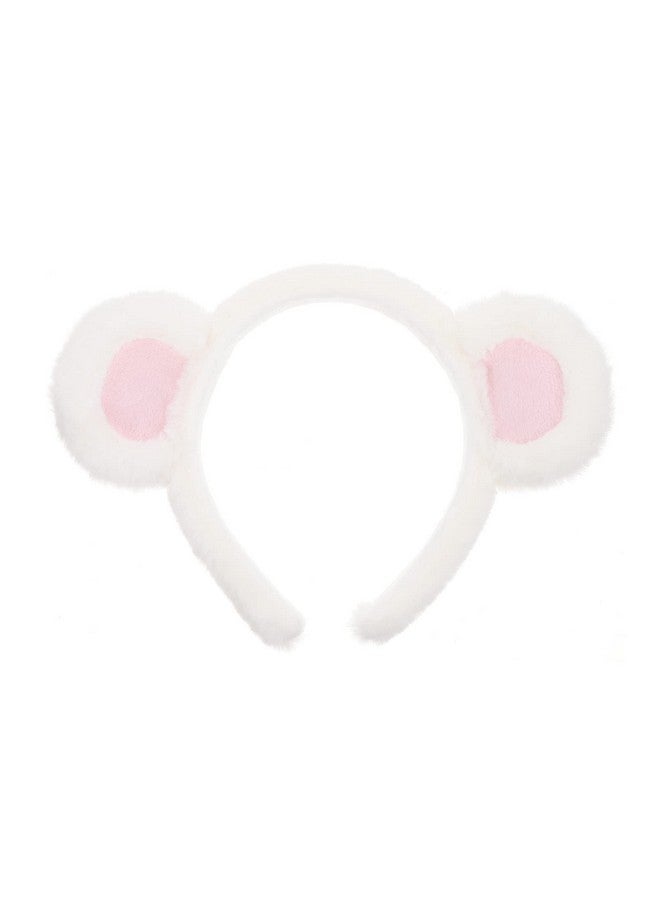 SOLUSTRE Olustre Bear Ears Headband Cloth Bear Face Wash Headband Adorable Head Wear For Women And Kids White - Image 2