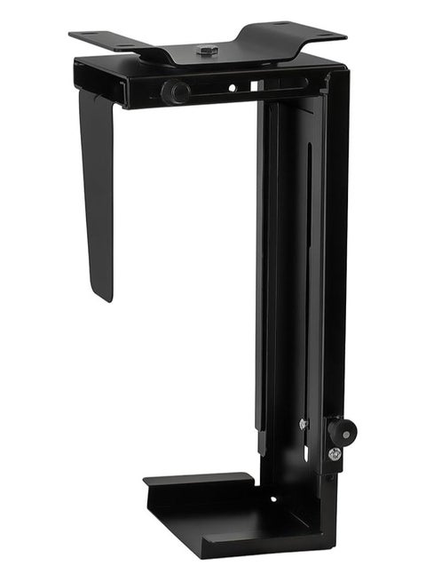 CPU Under Desk Mount Bracket - Computer Tower Wall and Under Counter Holder, 360 Degree Swivel Adjustable Height and Width Wall-Mountable