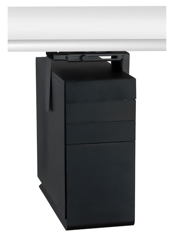 CPU Under Desk Mount Bracket - Computer Tower Wall and Under Counter Holder, 360 Degree Swivel Adjustable Height and Width Wall-Mountable