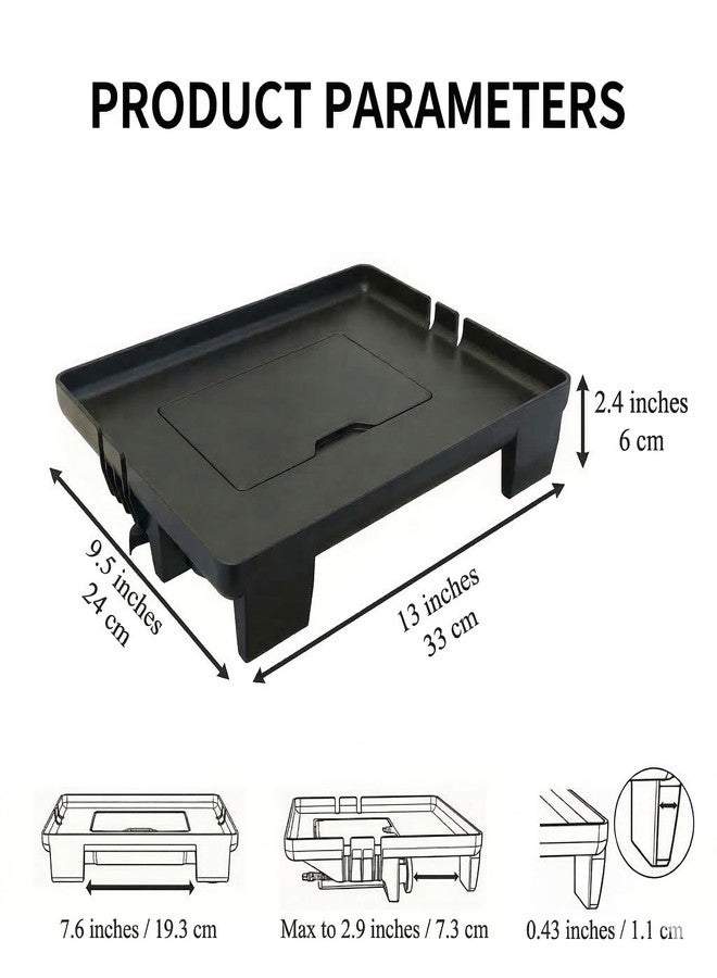 COOL-ANGLE Bedside Shelf for Bunk Bed & College Dorm, Clamp-on Bed Shelfie with Hidden Storage Box & Cable Management, Large Bedside Tray for Rails up to 2.9", Space Saving Floating Nightstand, Black - Image 2