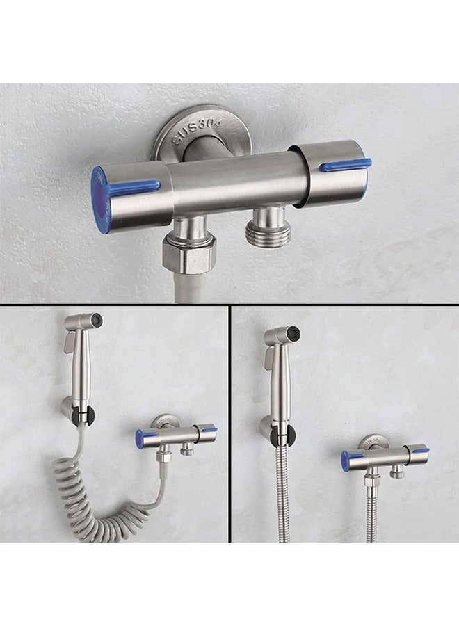 Bukela Diverter Valve, Adapter with Shut off Valve Stainless Steel Water Diverter Valve Dual-Connector Valve for Toilet Bathroom - Image 4