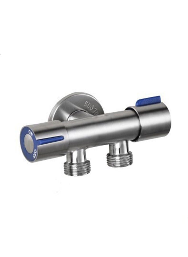 Bukela Diverter Valve, Adapter with Shut off Valve Stainless Steel Water Diverter Valve Dual-Connector Valve for Toilet Bathroom - Image 2