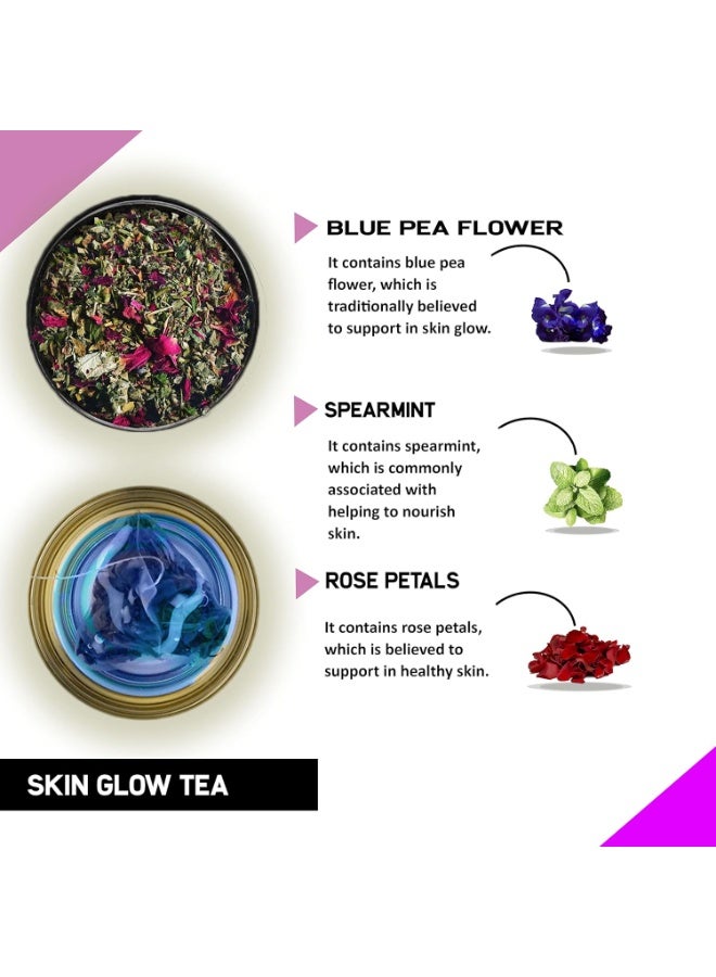 تيا كوري شاي Skin Glow (عبوة شهرية | 30 كيس شاي) - يساعد في إضفاء اللمعان على البشرة وترطيبها وعلاج حب الشباب ومكافحة الشيخوخة | 60 جرام - Image 2