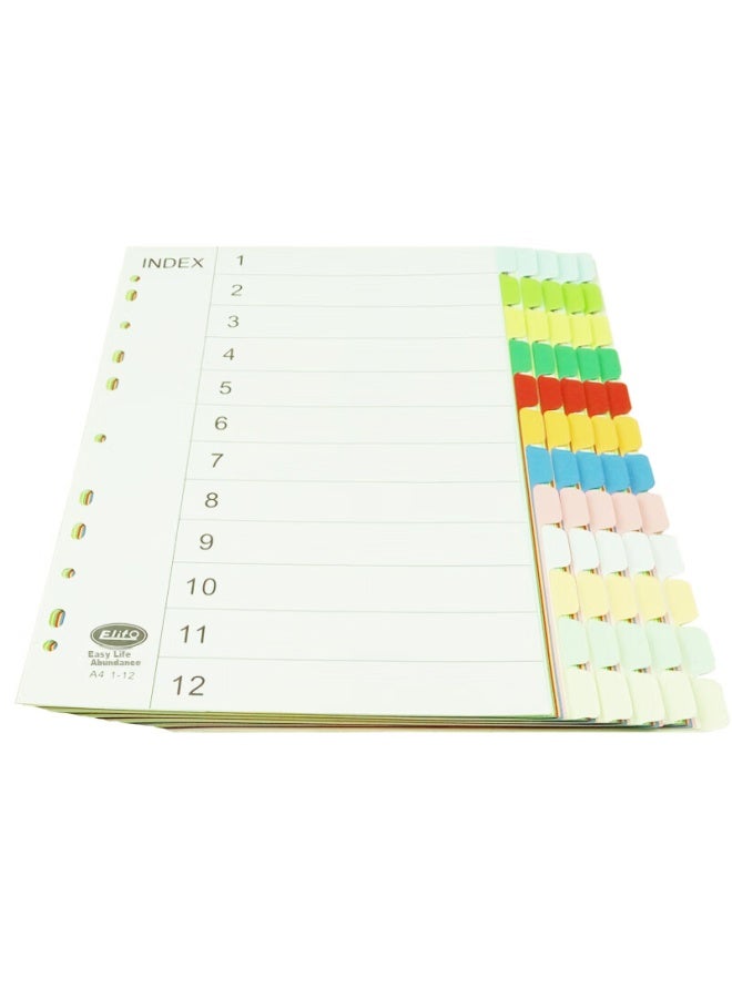 elifo Yili Feng, Page Separators, Index Dividers, Classification Paper, Index Paper, Loose-leaf Paper, Paper For Three-hole Binders, , 12 Colors, 60 Sheets Per Pack - Image 4
