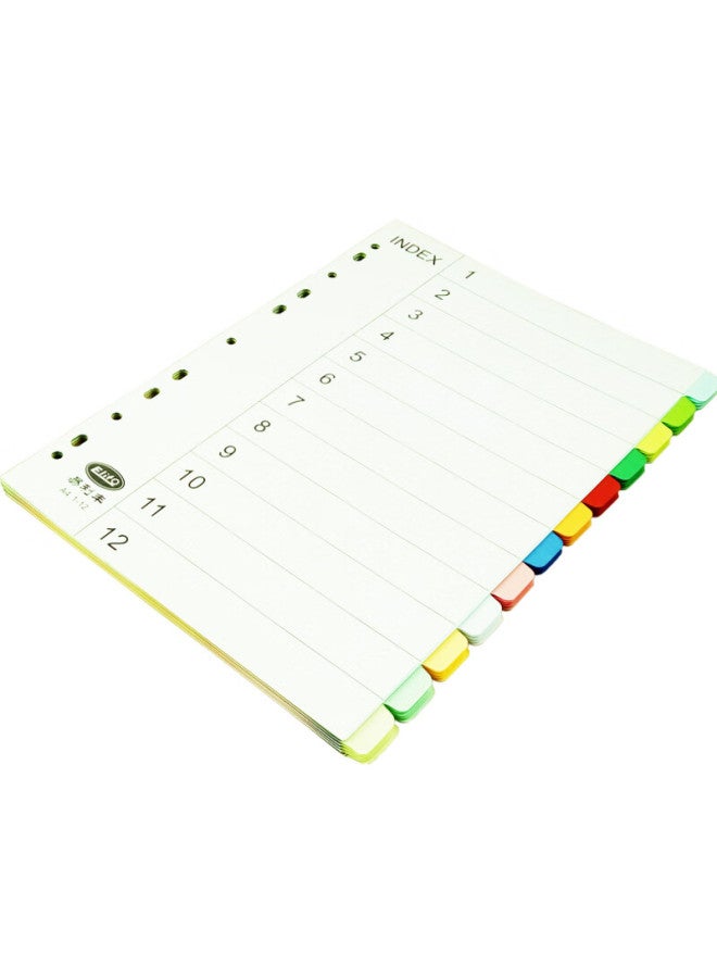 elifo Yili Feng, Page Separators, Index Dividers, Classification Paper, Index Paper, Loose-leaf Paper, Paper For Three-hole Binders, , 12 Colors, 60 Sheets Per Pack - Image 3
