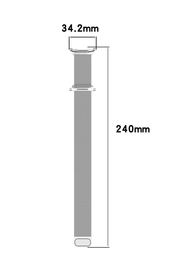 Generic Replacement Band for Samsung Galaxy Watch Ultra 47mm 2024 Band Magnetic Stainless Steel Strap Loop Watch Band Sports Straps (Silver)  - Image 5