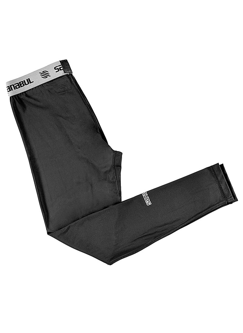 Sanabul  Essential Mens Compression Pants Workout Jiu Jitsu Leggings | Athletic Tights For Men | Running Tights, Sports Gym Leggings | Men'S Sports Compression Pants & Tights | X-Small, Black  - Image 2