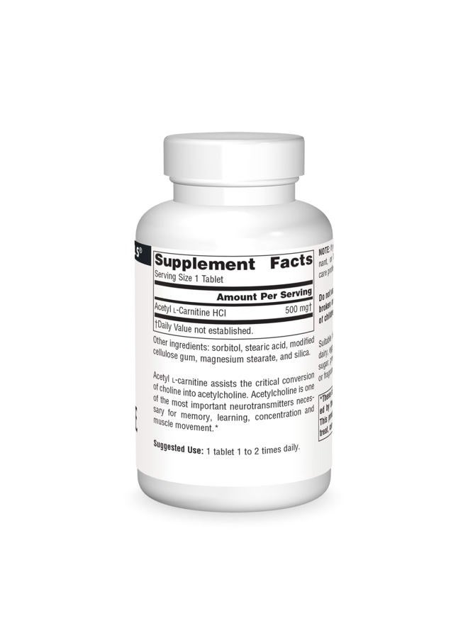 Source Naturals Acetyl L-Carnitine 500 mg 60 Tablet - Image 2