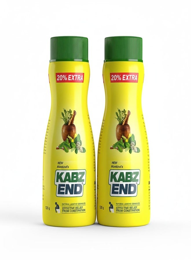 Mankind Kabz End by Mankind - Ayurvedic Constipation Relief Granules | 100% Natural Laxative with 12+ Potent Herbs | Overnight Action | Relieves Gas, Acidity & Bloating | 120g pack of 2 - Image 1