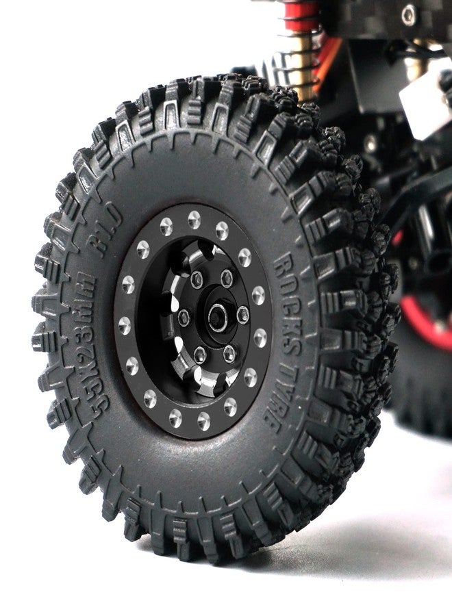 OGUNKE عجلات OGRC 1.0 حواف عميقة مع انحراف سلبي 7 مم مع إطارات مركب جديد 1.0 لسيارات Axial SCX24 Gladiator Bronco C10 JLU Deadbolt RC Crawler ترقيات الأجزاء (أسود) - Image 2