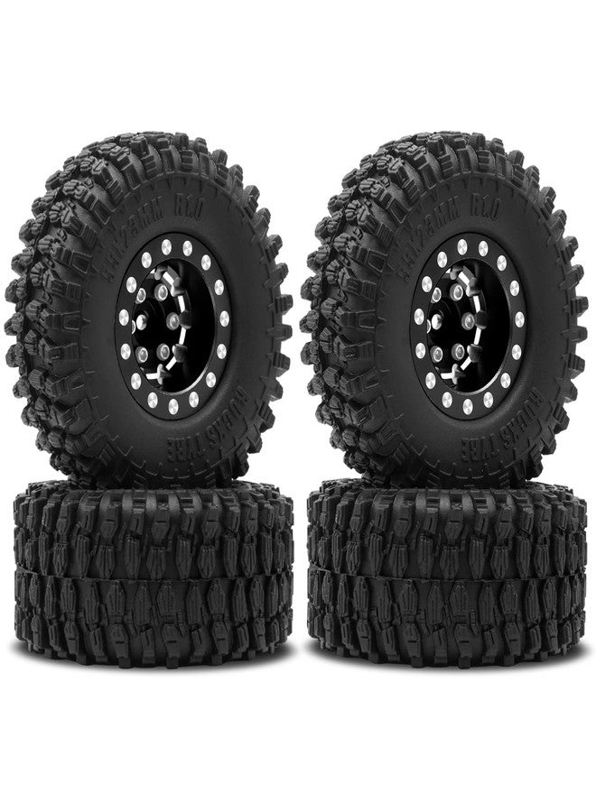 OGUNKE عجلات OGRC 1.0 حواف عميقة مع انحراف سلبي 7 مم مع إطارات مركب جديد 1.0 لسيارات Axial SCX24 Gladiator Bronco C10 JLU Deadbolt RC Crawler ترقيات الأجزاء (أسود) - Image 1
