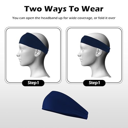 VANRUID Headbands for Women, 12PCS Wide Stretchy Sports Hair Bands, Elastic Soft Fashion Head Bands, Non-Slip Running Sweatbands for Fashion, Washing Face, Workouts, Yoga, Daily Use - Image 4