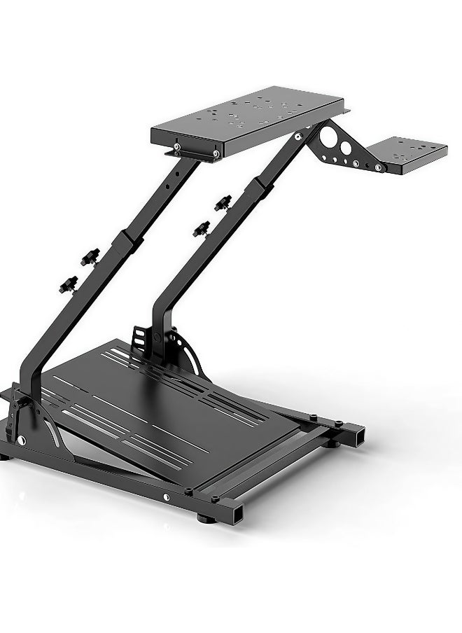 FlashHawk ​​Foldable Adjustable Racing Wheel Stand for Logitech G25/G27/G29/G920 & Thrustmaster T300/T300RS - Carbon Steel Frame, Anti-Slip Feet, Foldable Design (Steering Wheel/Pedals Not Included)​  - Image 1
