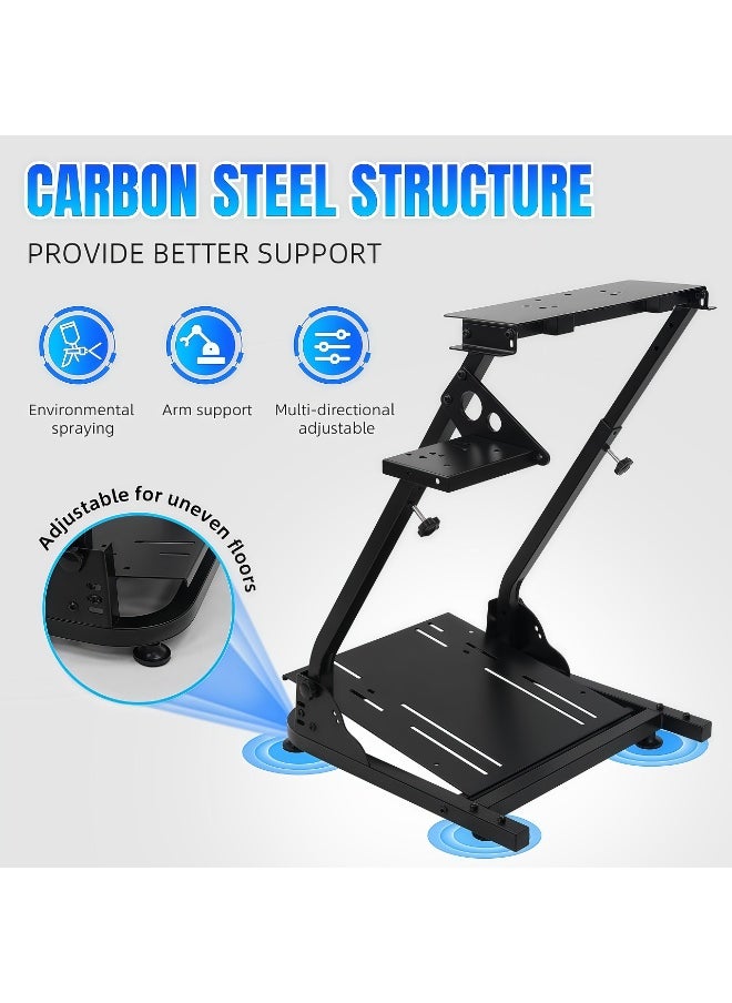 FlashHawk ​​Foldable Adjustable Racing Wheel Stand for Logitech G25/G27/G29/G920 & Thrustmaster T300/T300RS - Carbon Steel Frame, Anti-Slip Feet, Foldable Design (Steering Wheel/Pedals Not Included)​  - Image 5