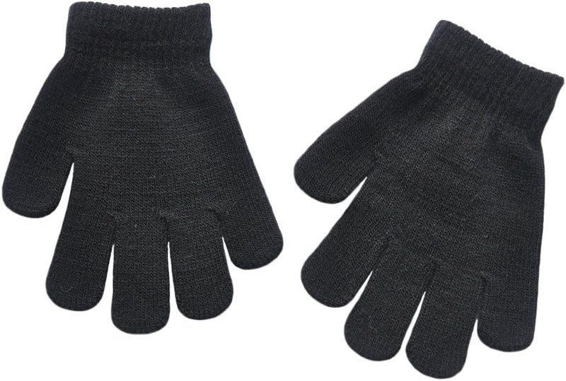 BaiX Boys and Girls Warm Winter Knitted Writing Gloves, 5-12 Years Old - Image 1