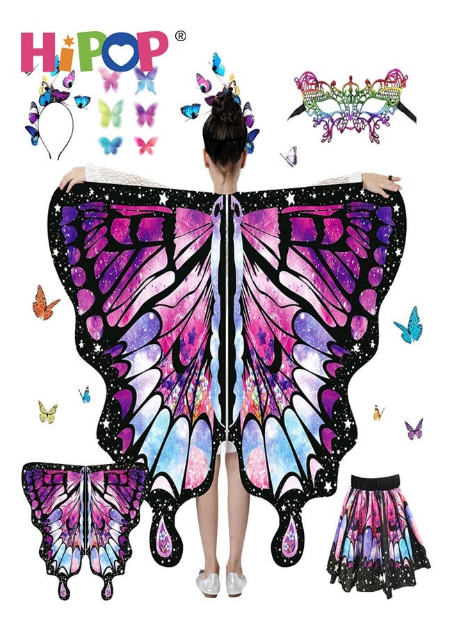 HIPOP Butterfly Wings Costume for Children, Butterfly Wings for Children, Butterfly Wings for Girls, Kids Costume for Party, Birthday, and Carnival  - Image 1