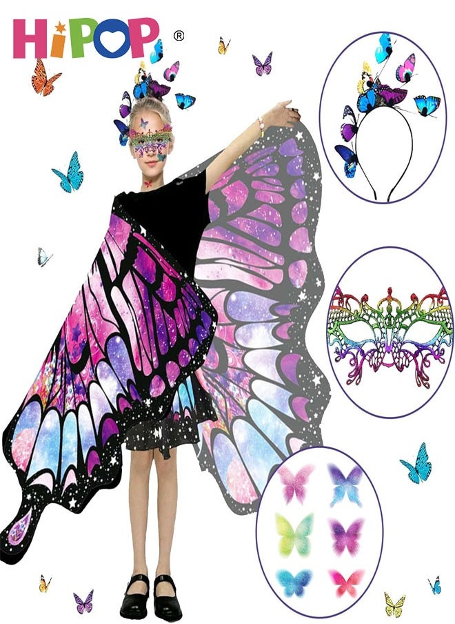 HIPOP Butterfly Wings Costume for Children, Butterfly Wings for Children, Butterfly Wings for Girls, Kids Costume for Party, Birthday, and Carnival  - Image 3