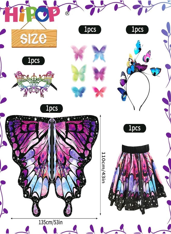 HIPOP Butterfly Wings Costume for Children, Butterfly Wings for Children, Butterfly Wings for Girls, Kids Costume for Party, Birthday, and Carnival  - Image 2