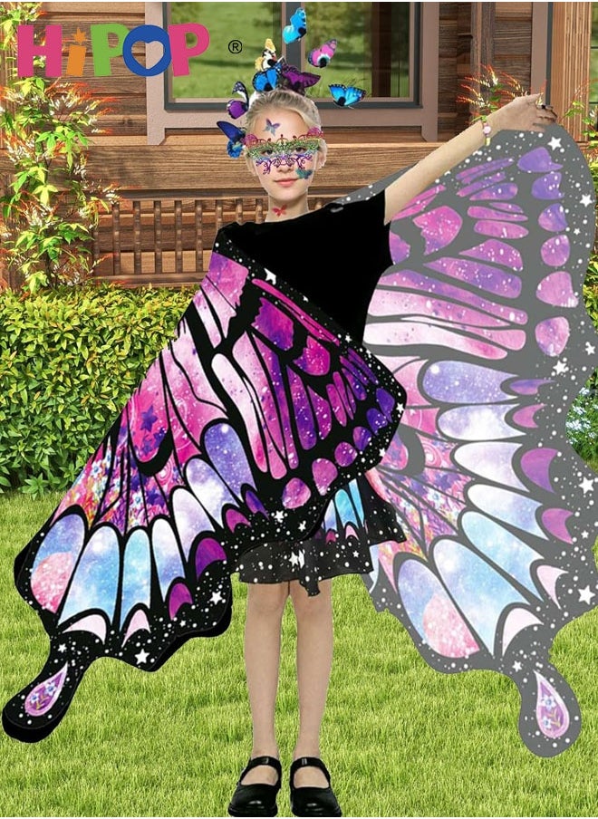 HIPOP Butterfly Wings Costume for Children, Butterfly Wings for Children, Butterfly Wings for Girls, Kids Costume for Party, Birthday, and Carnival  - Image 5