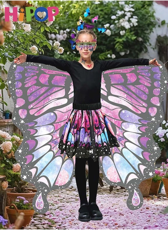 HIPOP Butterfly Wings Costume for Children, Butterfly Wings for Children, Butterfly Wings for Girls, Kids Costume for Party, Birthday, and Carnival  - Image 4