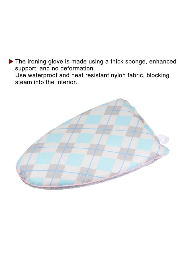 Garment Steamer Ironing Glove, Waterproof Steam Mitt with Finger Loop Heat Resistant Garment Steamer Mitt for Clothes, White Blue - Image 4