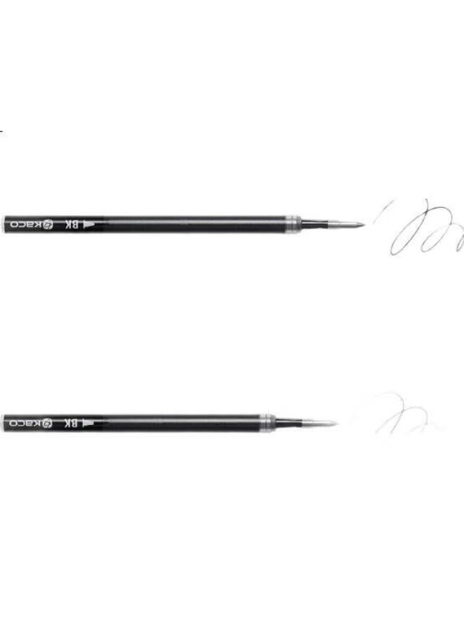 Kaco [Back To School Essential] Kaco Wencaiya Push-Button Refill 0.5, Gel Pen Refill, Double Ball Quick-Drying, Black, Pack Of 10 - Image 2