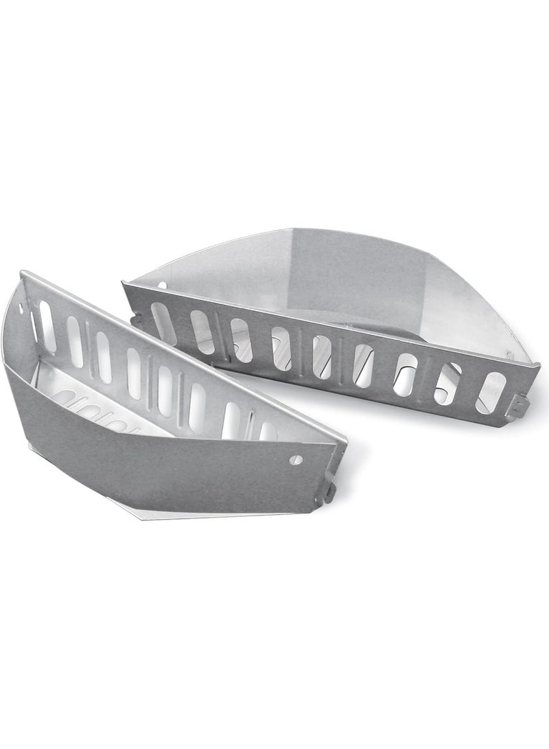 Weber charcoal baskets (set of 2), made of robust, galvanised steel, ideal for direct & indirect grilling with charcoal / briquettes, suitable for all 47cm charcoal barbecues - silver (7403) - Image 1
