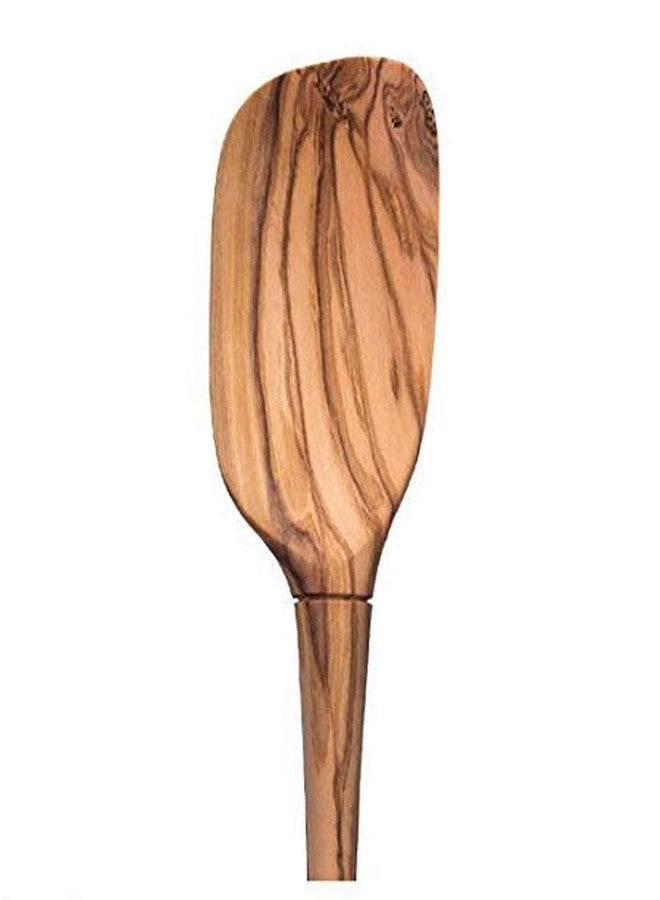 Tovolo Olivewood Spoonula, Wooden Spoon for Cooking with Flat Edge, Handcrafted Kitchen Utensil for Nonstick Pans, Natural Wood Spoon Spatula - Image 1