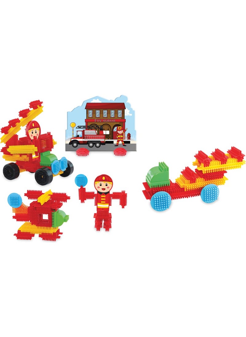 dede Grandpa Cactus Blocks 55 Pieces Fire Station Educational Tutorial Intelligence Enhancer Toy  - Image 3