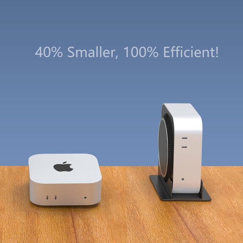 bylitco Metal Desktop Stand for 2024 Mac mini M4/M4 Pro, Perfect for Desk Organization and Heat Dissipationï¼ŒSoft Cushioned Protection, Space-Saving Design- Black - Image 4