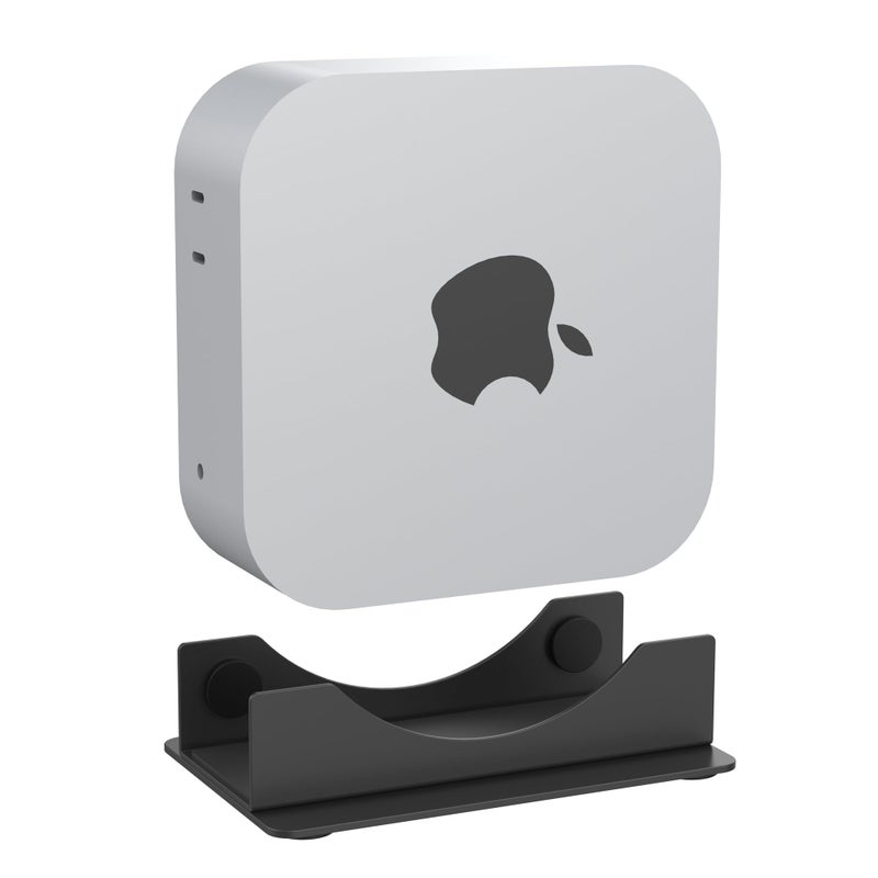bylitco Metal Desktop Stand for 2024 Mac mini M4/M4 Pro, Perfect for Desk Organization and Heat Dissipationï¼ŒSoft Cushioned Protection, Space-Saving Design- Black - Image 3