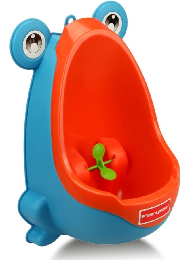 Foryee Cute Frog Potty Training Urinal for Boys with Funny Aiming Target - Blue - Image 1