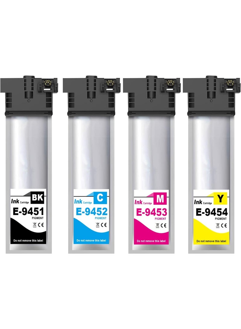 Terabyte Compatible T9451 T9452 T9453 T9454 Ink Cartridges for Epson WorkForce Pro WF-C5210 WF-C5290 WF-C5710 WF-C5790 Printers C13T945140 C13T945240 C13T945340 C13T945440 (BK/C/M/Y 4-Packs) - Image 1