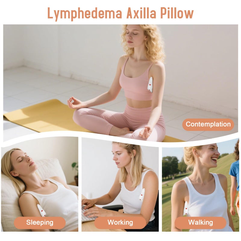 RoamReady Lymphedema Axilla Pillow, Large Mastectomy Pillows Post Op Cotton Lumpectomy Recovery Supplies for Armpit Pain Relief Brown 2Pcs (Red Heart, Regular) - Image 5