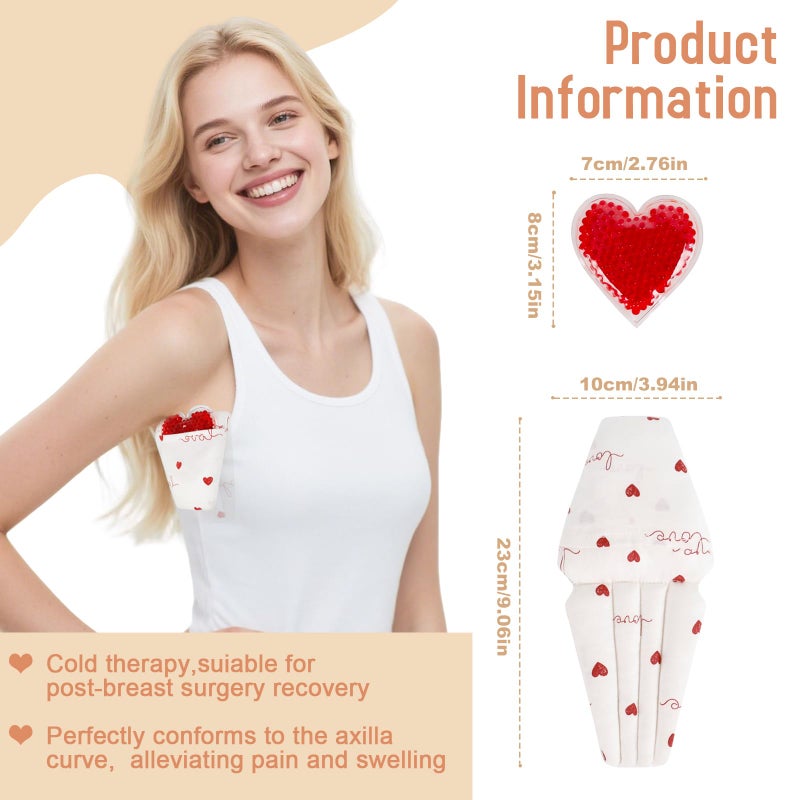 RoamReady Lymphedema Axilla Pillow, Large Mastectomy Pillows Post Op Cotton Lumpectomy Recovery Supplies for Armpit Pain Relief Brown 2Pcs (Red Heart, Regular) - Image 4