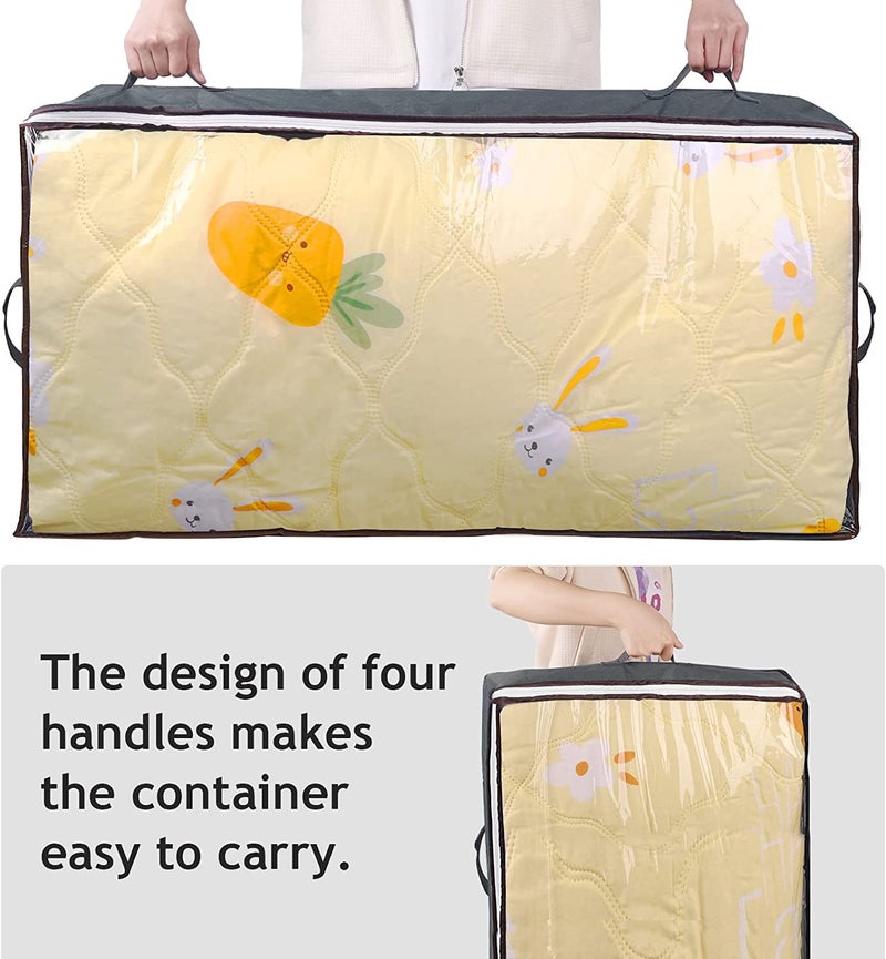 Budding Joy 90L Under Bed Storage Containers, Underbed Toy Organizers and Clothing Storage Bags, Closet Storage Bins with Clear Lids for Bed Sheets Blanket Clothes Comforter Bedding Bedroom Dorm, 2 Pack - Image 3