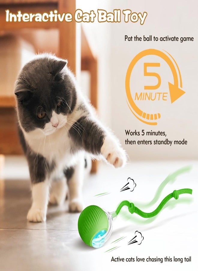 2FY2SW luseyfj Interactive Cat Ball Toys for Indoor Cats, Peppy Pet Ball, 2025 Upgraded Automatic Kitten Toy for Bored Indoor Adult Cat, 360°Smart Rolling Toy (Green) - Image 2