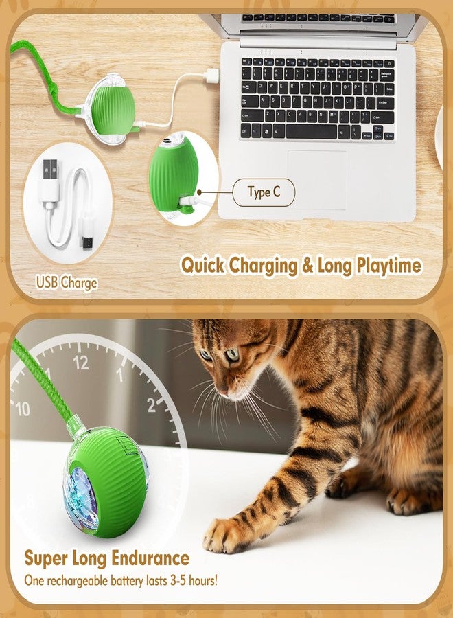 2FY2SW luseyfj Interactive Cat Ball Toys for Indoor Cats, Peppy Pet Ball, 2025 Upgraded Automatic Kitten Toy for Bored Indoor Adult Cat, 360°Smart Rolling Toy (Green) - Image 3