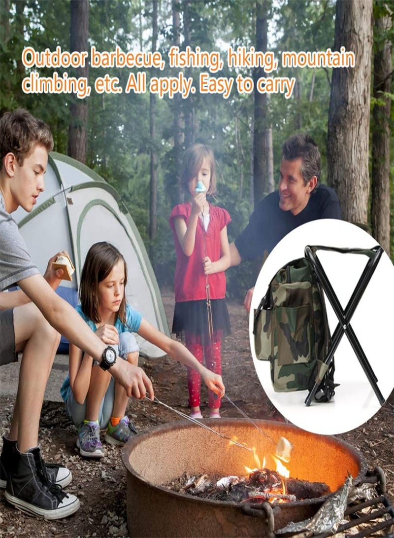 GGOOT Fishing Chair Camouflage Portable Wear-resistant Folding Stool Backpack Chair Stool for Outdoor Fishing Hunting Climbing - Image 2