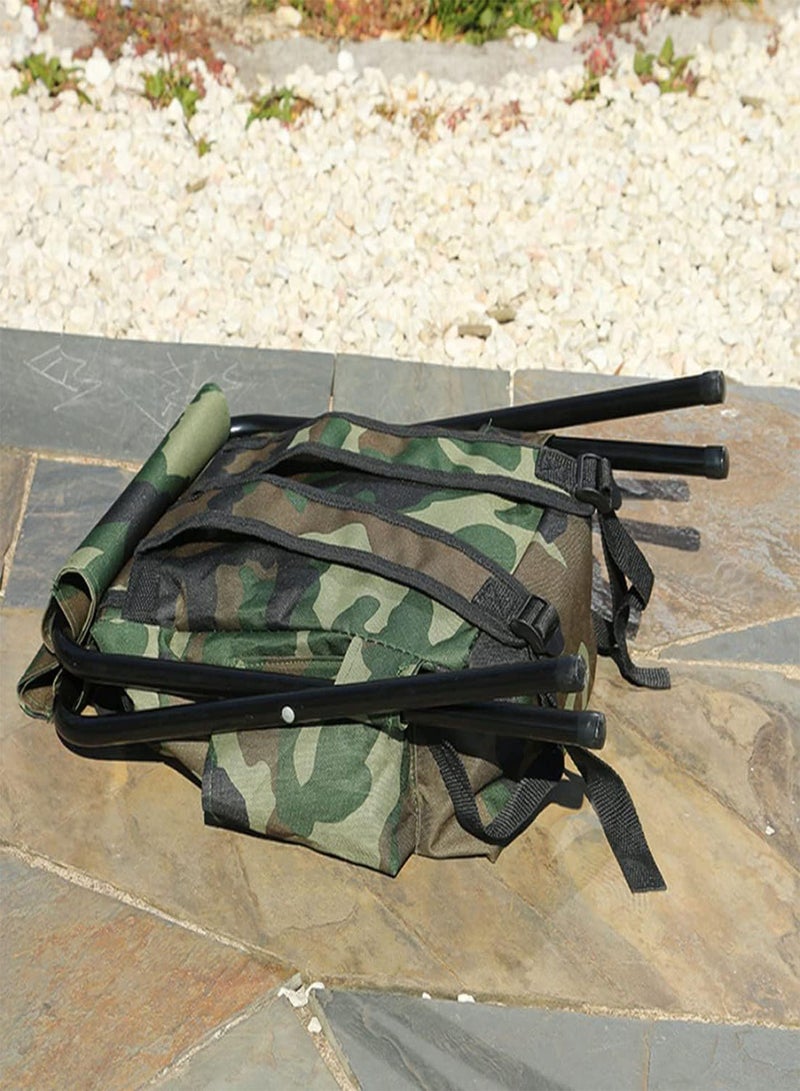 GGOOT Fishing Chair Camouflage Portable Wear-resistant Folding Stool Backpack Chair Stool for Outdoor Fishing Hunting Climbing - Image 4