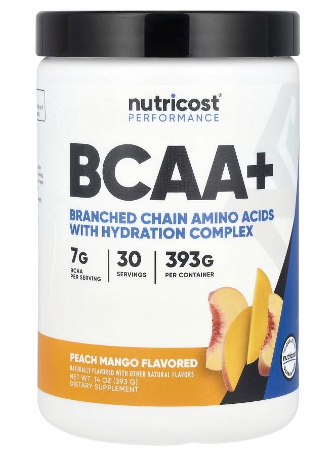 Nutricost Performance BCAA+ Peach Mango 14 oz (393 g) - Image 1