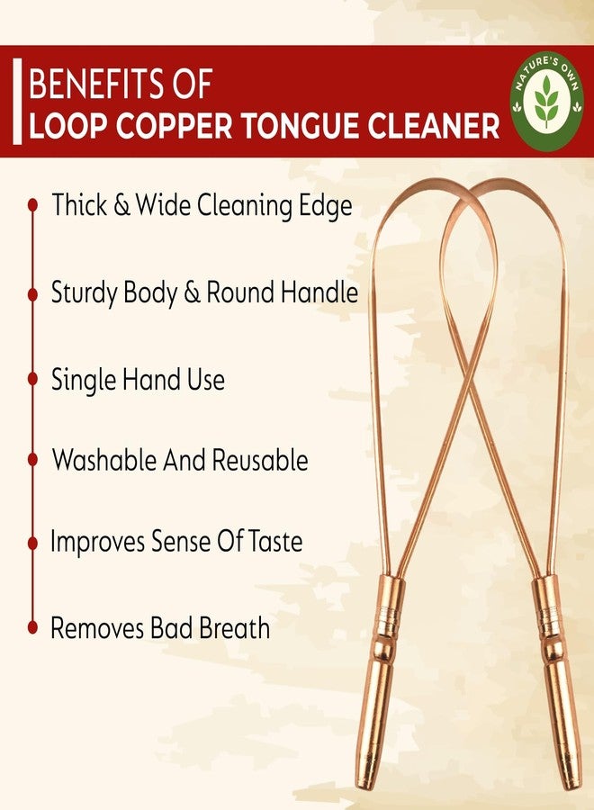 Craftonus Copper Tongue Cleaner for Men and Women | For Fresh Breath & Bacteria Removal | Improved Taste Sense & Oral Hygiene | Easy to Use | 100% Pure Indian Copper Tongue Scraper To Prevent Bad Breath LOOP - Image 3