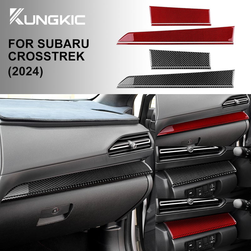 Real Soft Carbon Fiber Sticker For Subaru Crosstrek Impreza 2024 Dashboard Decor Panel Interior Trim Cover RHD LHD Accessories - Image 1