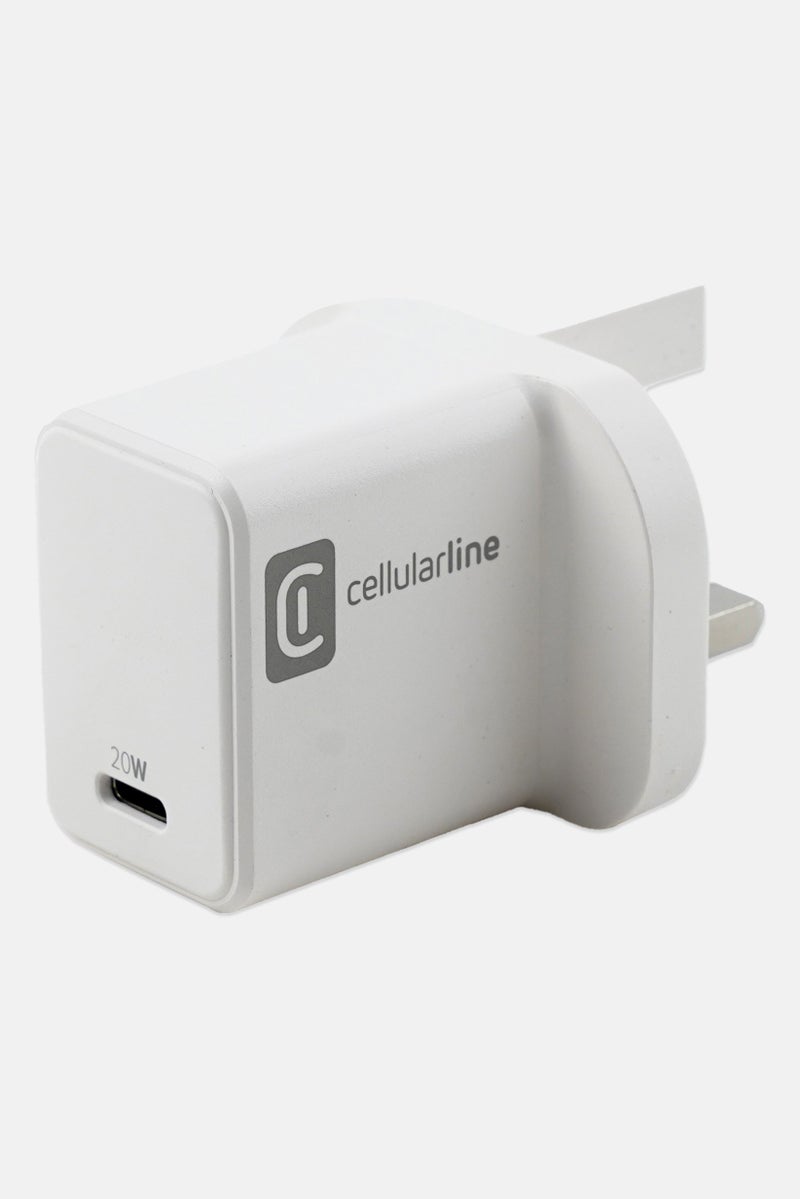 Cellularline شاحن USB-C بقوة 20 واط، أبيض - Image 2