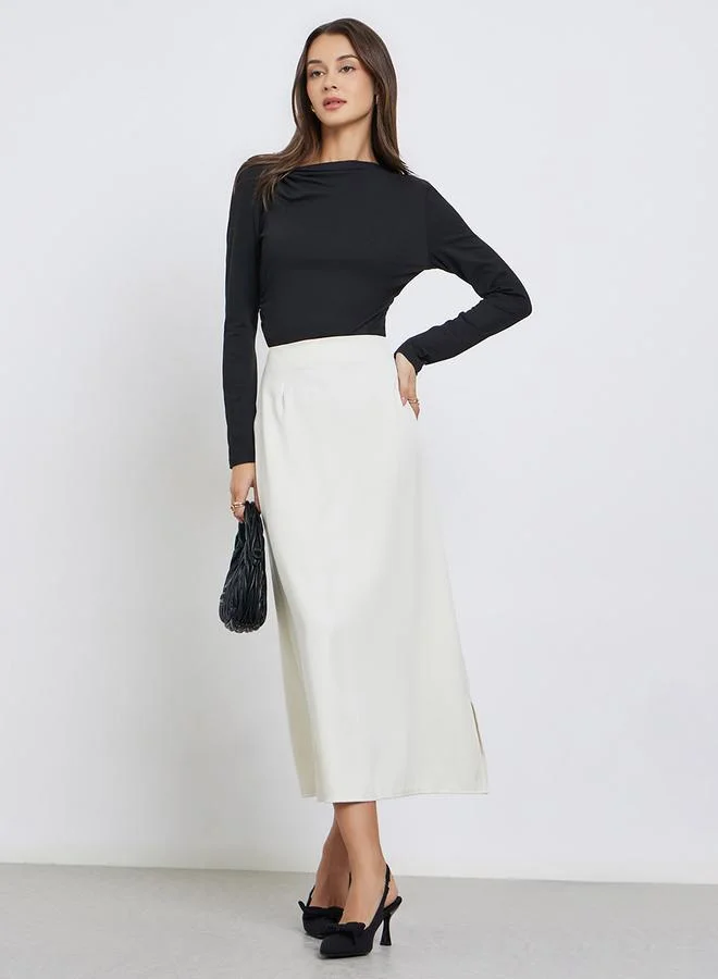 ستايلي تنورة ميدي بحافة واسعة